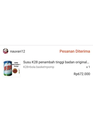 Contoh aktivitas order produk di GudangSusu.com